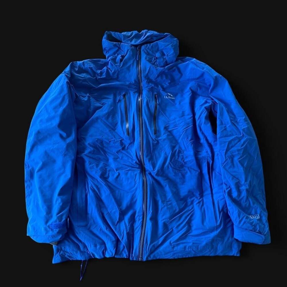 LL Bean Waterproof Packaway Insulated Jacket Blue Mens XL Gorpcore Outdoor